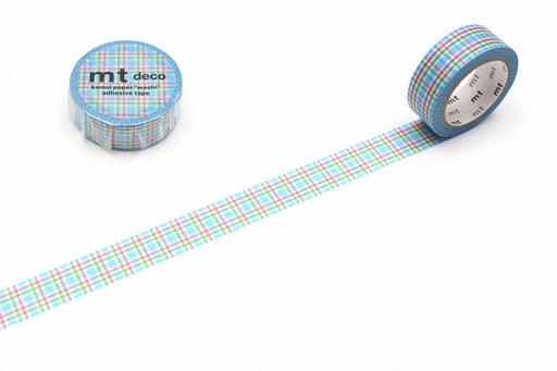 Kamoi Kakoshi Masking Tape Kamoi Colorful Gingham Check Blue MT01D551 4971910313794