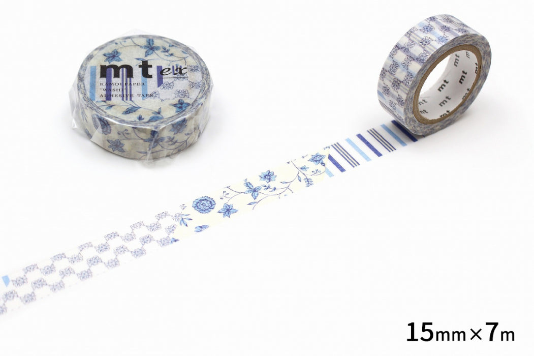 カモ井 フラワーダークブルー MTEX1P55R カモ井加工紙 マスキングテープ Kamoi MTEX1P55R