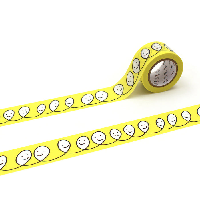 マスキングテープ mt x ミナ ペルホネン 1p smile・yellow  x  mtmina09 カモ井加工紙 マスキングテープ Kamoi 4971910179338