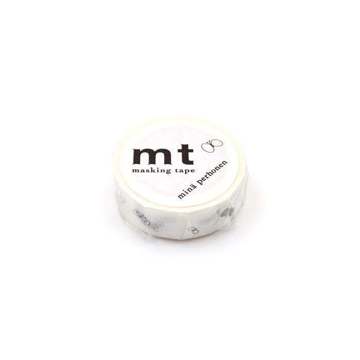 マスキングテープ mt x ミナ ペルホネン 1p choucho logo・navy  x  mtmina13 カモ井加工紙 マスキングテープ Kamoi 4971910179376