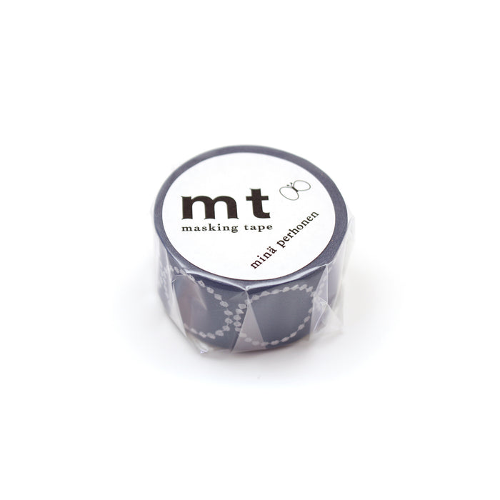 カモ井加工紙 マスキングテープ KamoiMTMINA21 ミナペルホネンtambourine petit・navy MTMINA21ミナペルホネンTAMB カモ井加工紙 マスキングテープ Kamoi 4971910195437（10セット）