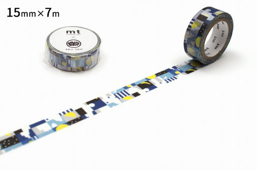 Kamoi Moon and Stars MTSOU18 Kamoi Processed Paper Masking Tape Kamoi MTSOU18 4971910278543