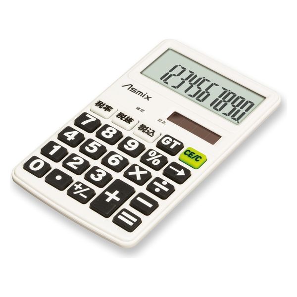 アスカ ビジネス電卓 ポケット フラットタイプ C1019W 4522966523561