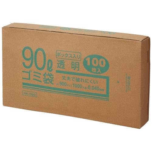 クラフトマン 90Lゴミ袋 透明 ボックス入 100枚 4560314960712