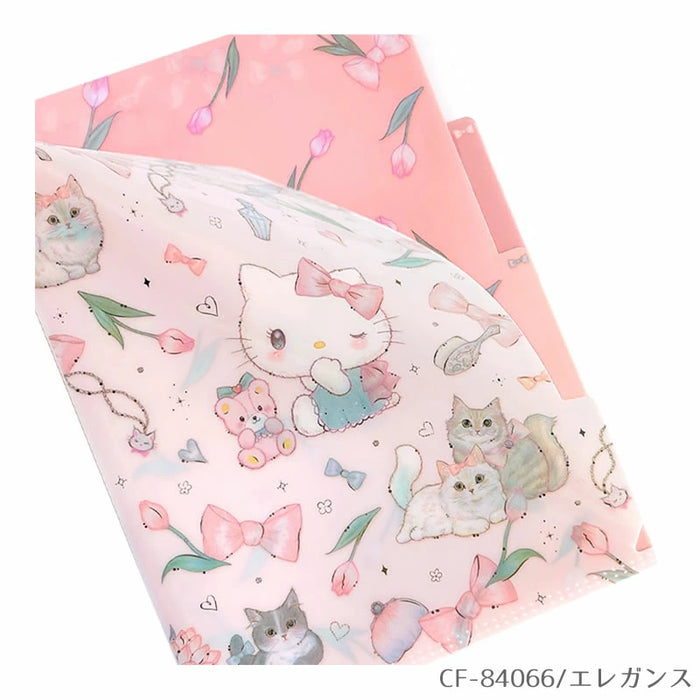 CHOTHES-PIN Close pin A5 clear file 3 pockets Sanrio Characters x Takeimiki 4th collection 4th edition Fashionable, Adult, Cute, Hello Kitty, Cinnamoroll, Kuromi, My Melody (5 sets)