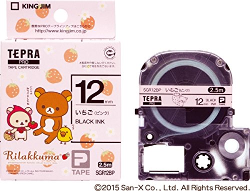 キングジム テープカートリッジ テプラPRO リラックマ 12mm SGR12BP いちご ピンク（10セット）