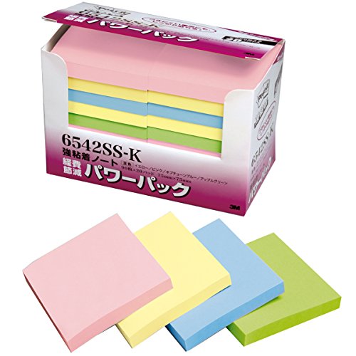 Post-it adesivi forti 75x75mm 90 fogli x 20 pezzi 4 colori misti 6542SS-K (10 set)