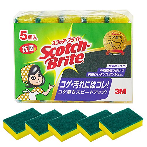 Scotch Brite Kitchen Sponge Antibakteria Scrubber S 5 keping S-21KS 5PC (10 set)