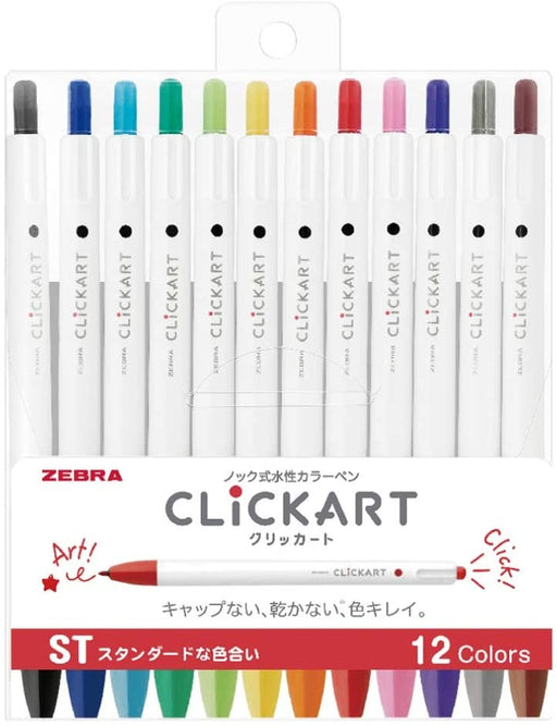 WYSS22-12CST Zebra vandbaseret pen Clickart ST12 farvesæt WYSS22-12CST 4901681382316 (10 sæt)