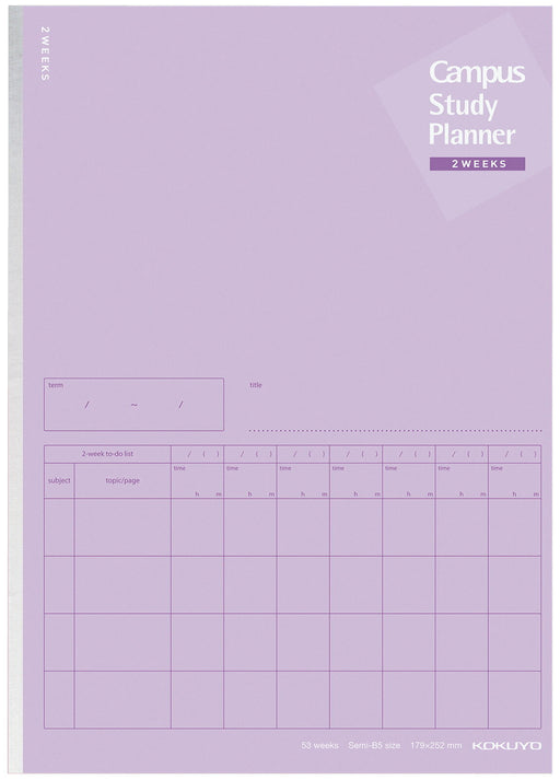 KOKUYO Study Planner 2W Kei B5 Purple No-Y80LT-V (10 sets)