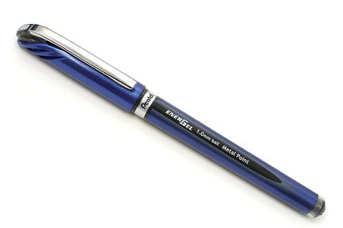 Pentel Gel Dakwat Ballpoint Pen Energel Euro 1.0mm Paksi Biru Dakwat Hitam BL30-A (Set 10)