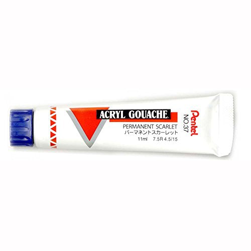ぺんてる Pentel アクリルガッシュ パーマネントスカーレット WXR-T37（10セット）