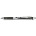 ぺんてる Pentel ノック式エナージェル0.4 BLN74ーA シルバー軸 黒インキ（10セット）