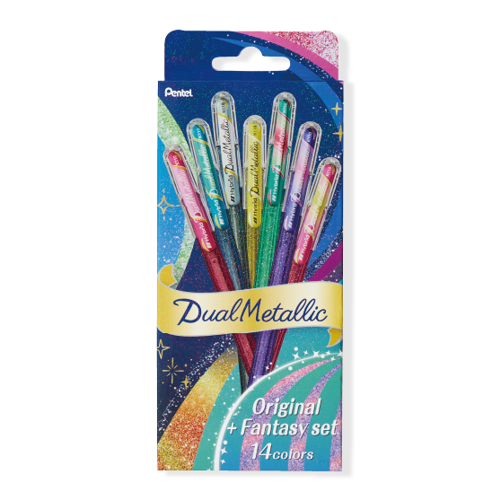 Pentel_Dual metallisk kuglepen 14 farver sæt/4902506432186 K110-D14ST (5 sæt)
