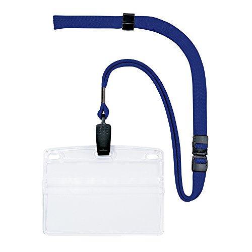 Open hangende naamplaatjeclip type zacht horizontaal visitekaartje blauw 10 stuks NL-8-BU (10 sets)