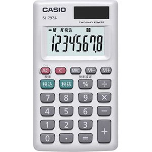 Casio persoonlijke rekenmachine belastingberekeningskaart type 8-cijferig SL-797A-N (10 sets)