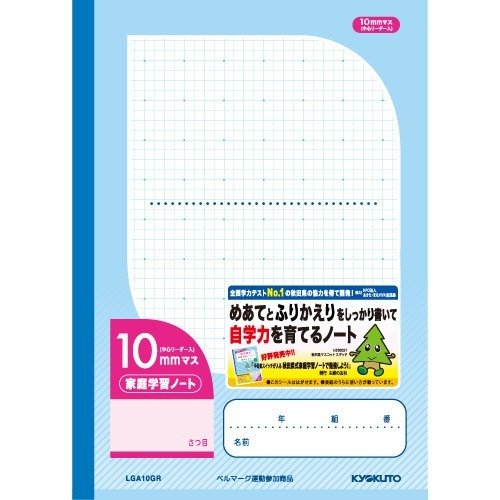 Notebook Kyokuto Home Study 10 mm quadrato LGA10GR (10 set)