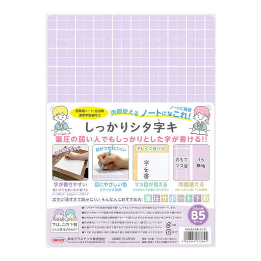Kyoei Plastic Shikkari Shitajiki B5 Drue SHS-B5-02 4963346173844 (5 sæt)