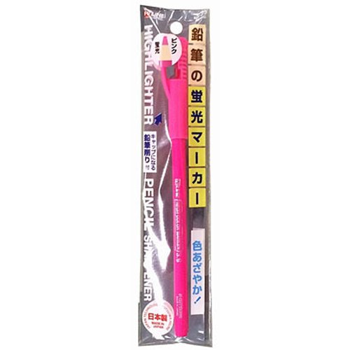 クツワ 鉛筆の蛍光マーカー RF017PK ピンク 削り付キャップ付（10セット）