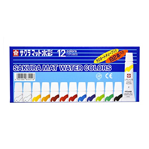 サクラクレパス 絵の具 マット水彩 ラミネート 12色（白2本） EMW13（10セット）