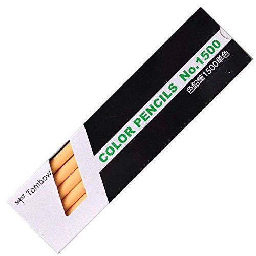 Tombow Buntstifte 1500, einfarbig, 1500-29 Hellorange, 1 Dutzend (10 Sets)