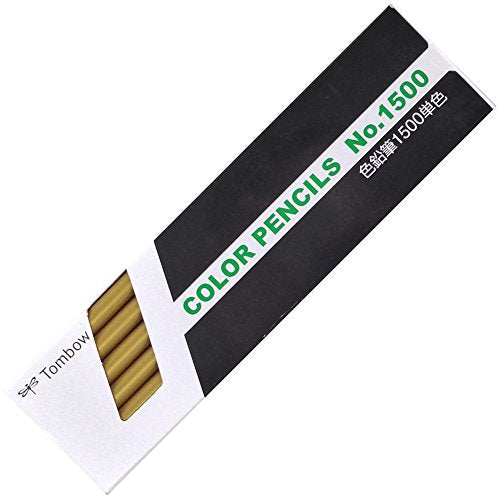 トンボ鉛筆 色鉛筆 1500単色 1500-36 金色 1ダース（10セット）