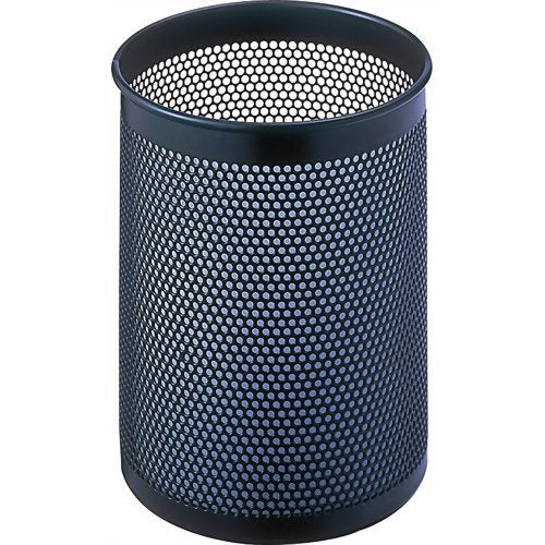 Nakabayashi Perforated Metal Pen Stand (Pen Holder) Round Black (Set of 10)