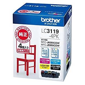 katrij dakwat abang LC3119-4PK 4 warna Brother Industries 4977766769495 (10 set)
