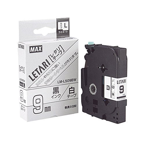 MAX Laminating Tape LM-L509BW 9mm Max 4902870052829 (10 sets)