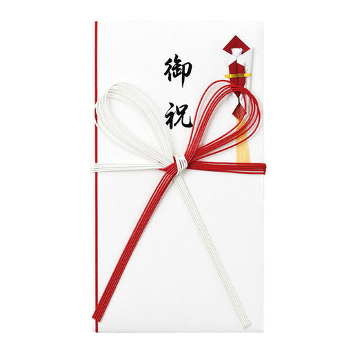 Sigillo di denaro di congratulazioni in cotone Maruai Rosso e bianco 5 fiori Nodo di congratulazioni Ki-CH107 Maruai 4902850410014 (set di 10)