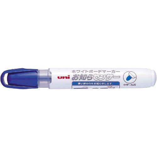 uni ホワイトボードマーカー お知らセンサー 中字丸芯 青 三菱鉛筆 4902778761403（10セット）