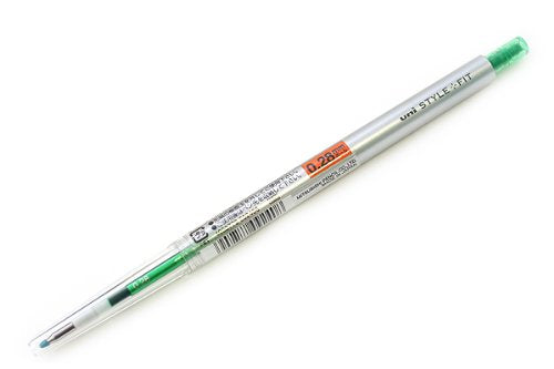uni ゲルインクボールペンノック式 スタイルフィット 0.28 グリーン 三菱鉛筆 4902778092408（10セット）