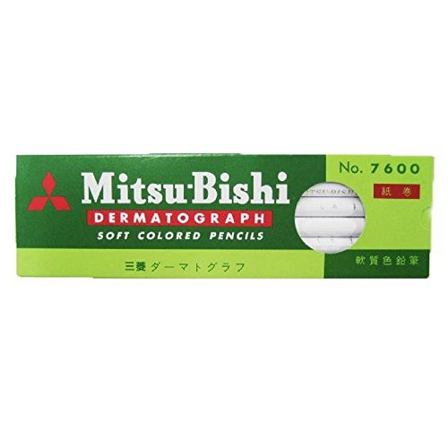 Mitsubishi blyant oliebaseret dermatograf hvid K7600.1 Mitsubishi blyant 4902778005552 (10 sæt)
