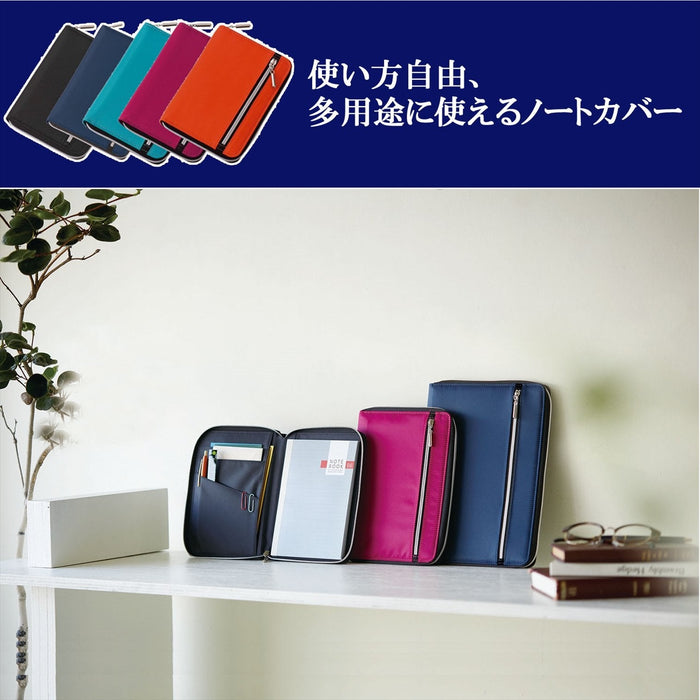 レイメイ ダブルファスナーカラーマルチカバーノートB6 ネイビー CN162K レイメイ藤井 4902562464831（10セット）
