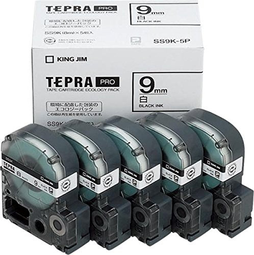 キングジム テープカートリッジ テプラPRO 5個パック 9mm SS9K-5P 白（10セット）