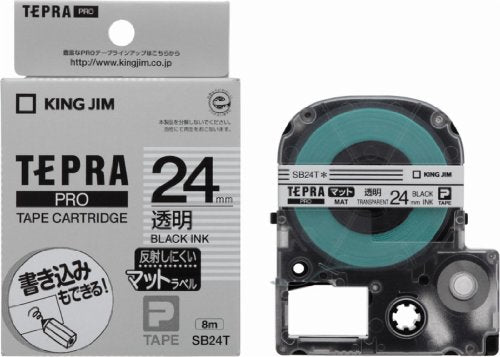 キングジム テープカートリッジ テプラPRO SB24T 24mm マット透明（10セット）