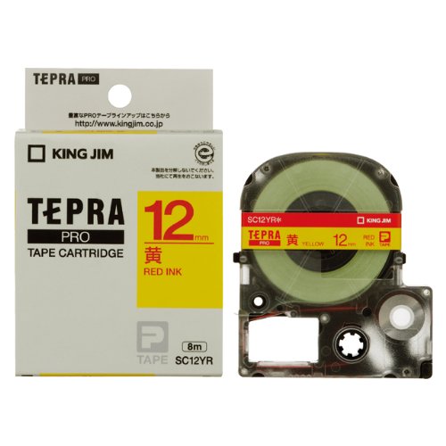 キングジム テープカートリッジ テプラPRO 12mm SC12YR 黄 赤文字（10セット）