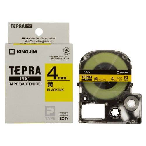 King Jim Tapecartridge Tepra PRO 4mm SC4Y Geel (10 sets)