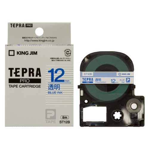 King Jim Tapecartridge Tepra PRO 12mm ST12B Transparant (10 sets)