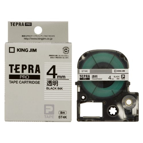 キングジム テープカートリッジ テプラPRO 4mm ST4K 透明（10セット）