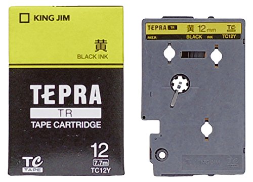 King Jim Tapecartridge Tepra TR 12mm TC12Y Geel (10 sets)