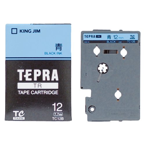 キングジム テープカートリッジ テプラTR 12mm TC12B 青（10セット）