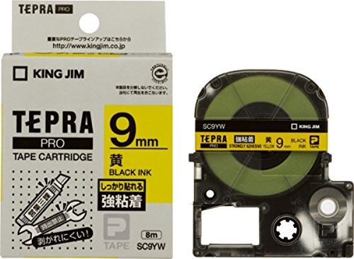 King Jim Tapecartridge Tepra PRO Sterke lijm 9mm SC9YW Geel (10 sets)