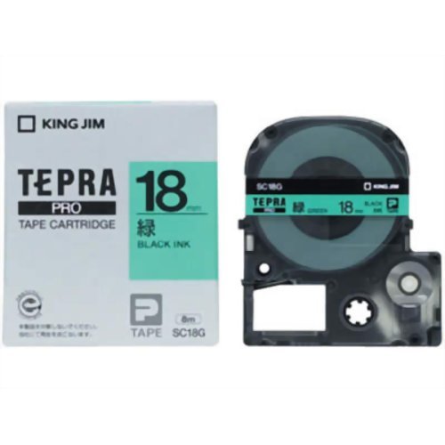 Tepra PRO Tapecartridge Pastel SC18G Groen/Zwart Letters Tapebreedte: 18 mm (10 sets)