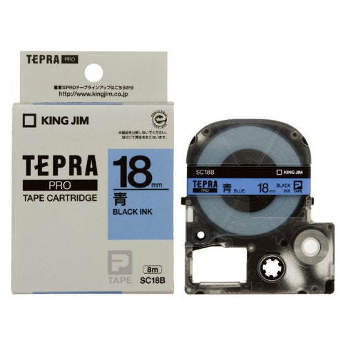 King Jim Tapecartridge Tepra PRO 18mm SC18B Blauw (10 sets)