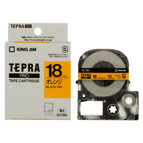 キングジム テープカートリッジ テプラPRO 18mm SC18D オレンジ（10セット）