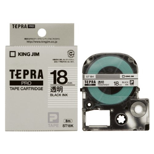 King Jim Tapecartridge Tepra PRO 18mm ST18K Transparant (10 sets)