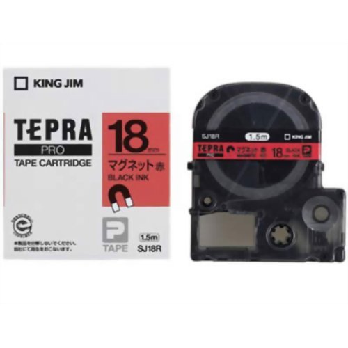 King Jim Tapecartridge Tepra PRO Magneettape 18mm SJ18R Rood (10 sets)