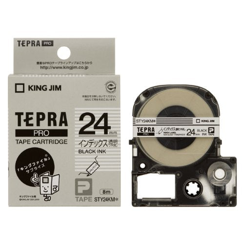 King Jim Tapecartridge Index Transparant Label Tepra PRO 24 mm STY24KM (10 sets)