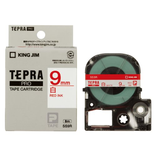King Jim Tapecartridge Tepra PRO 9 mm SS9R Wit Rode Letters (10 sets)